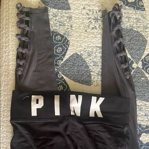 Victoria Secret PINK Grey/Black Ombré Cut Out Leggings (XS)